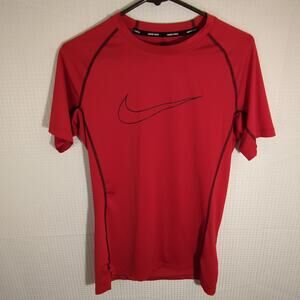 Nike Pro M Compression Shirt Dri-Fit Tight Fit Training Top Red Black Swoosh